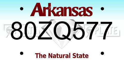 80ZQ577 Arkansas License Plate