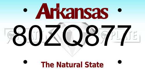 80ZQ877 Arkansas License Plate
