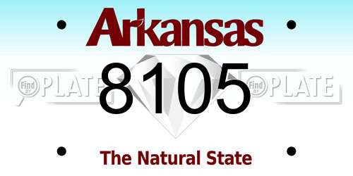 8105 Arkansas License Plate