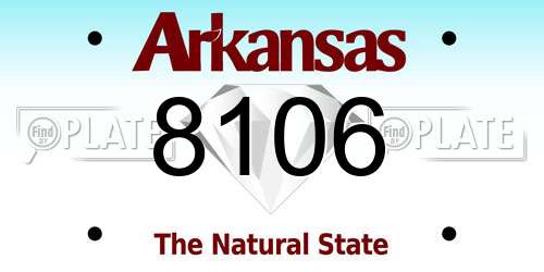 8106 Arkansas License Plate