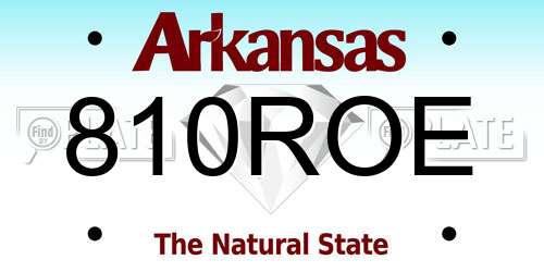 810ROE Arkansas License Plate