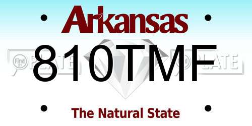 810TMF Arkansas License Plate