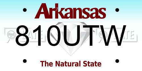810UTW Arkansas License Plate