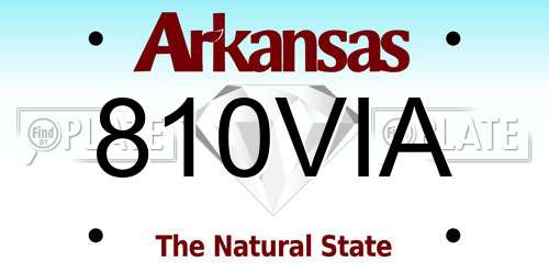 810VIA Arkansas License Plate