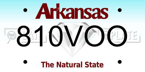 810VOO Arkansas License Plate