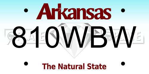810WBW Arkansas License Plate