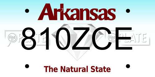 810ZCE Arkansas License Plate