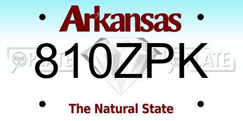 810ZPK Arkansas License Plate