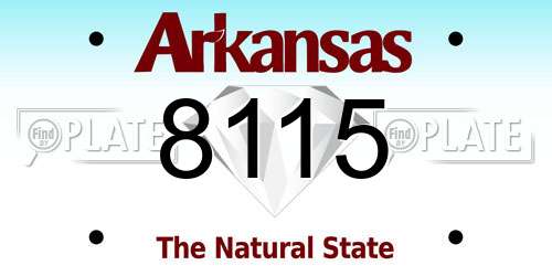 8115 Arkansas License Plate
