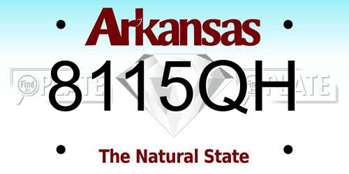 8115QH Arkansas License Plate