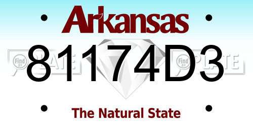 81174D3 Arkansas License Plate