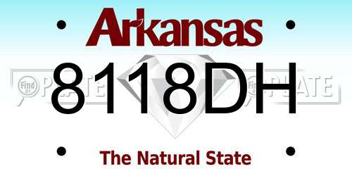 8118DH Arkansas License Plate