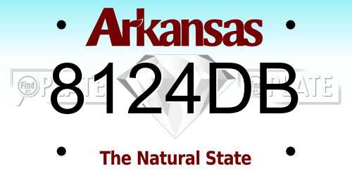 8124DB Arkansas License Plate