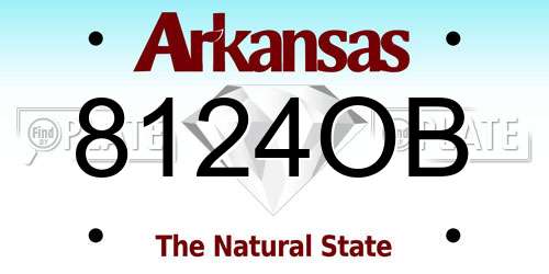 8124OB Arkansas License Plate