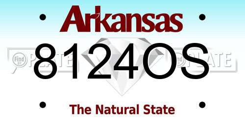 8124OS Arkansas License Plate