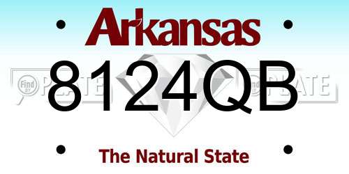 8124QB Arkansas License Plate