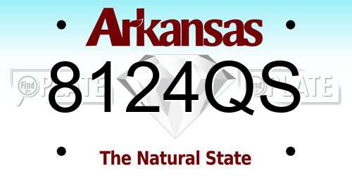 8124QS Arkansas License Plate