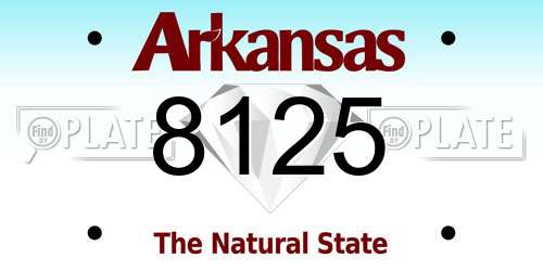 8125 Arkansas License Plate