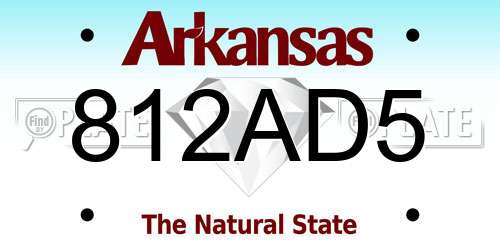 812AD5 Arkansas License Plate