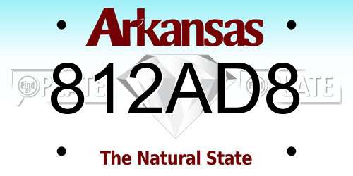 812AD8 Arkansas License Plate