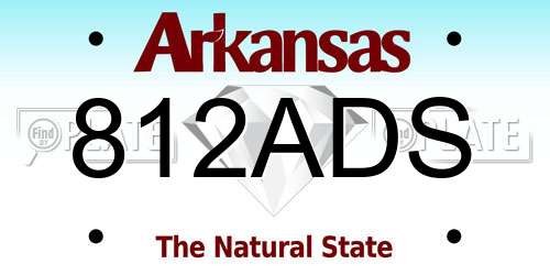 812ADS Arkansas License Plate
