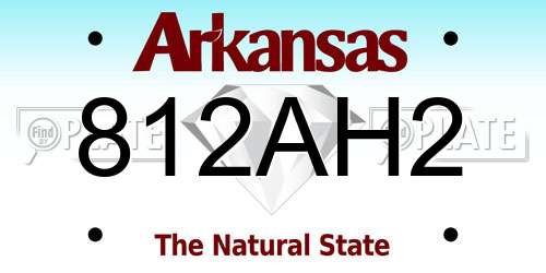 812AH2 Arkansas License Plate