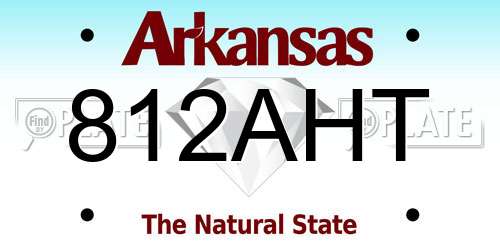 812AHT Arkansas License Plate