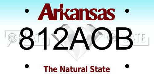 812AOB Arkansas License Plate