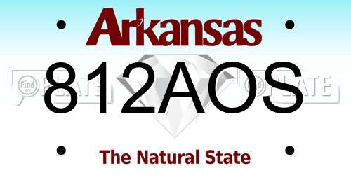 812AOS Arkansas License Plate