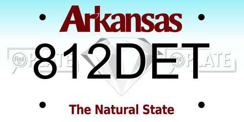 812DET Arkansas License Plate