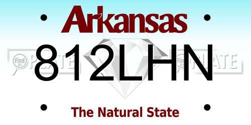 812LHN Arkansas License Plate