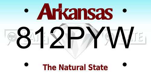812PYW Arkansas License Plate