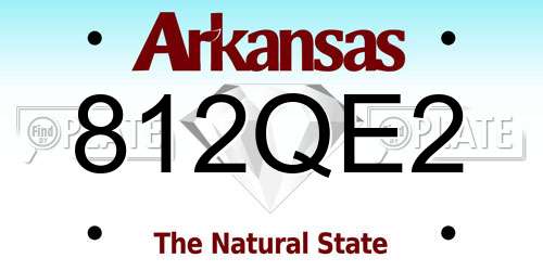 812QE2 Arkansas License Plate
