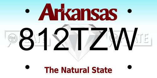 812TZW Arkansas License Plate