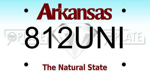 812UNI Arkansas License Plate