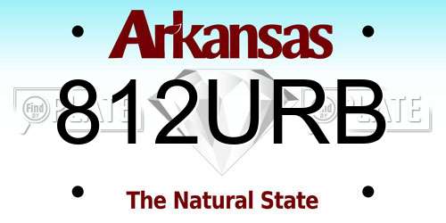 812URB Arkansas License Plate
