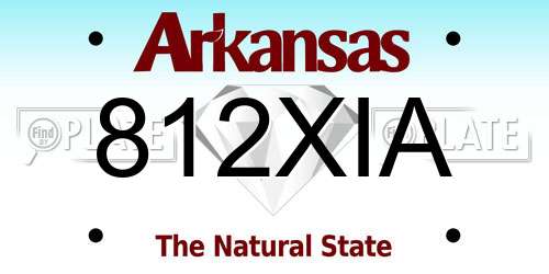812XIA Arkansas License Plate