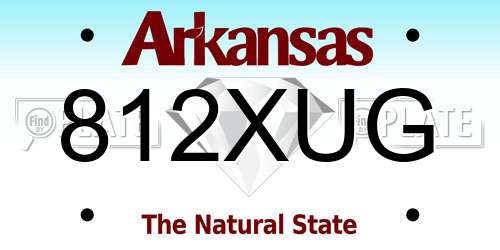 812XUG Arkansas License Plate