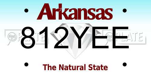812YEE Arkansas License Plate