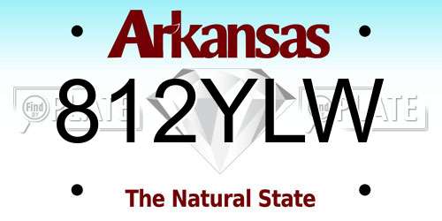 812YLW Arkansas License Plate
