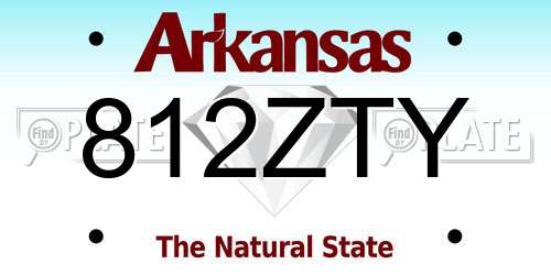 812ZTY Arkansas License Plate
