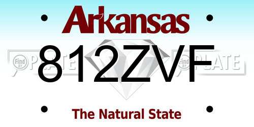 812ZVF Arkansas License Plate