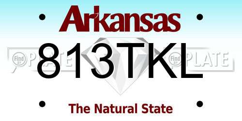 813TKL Arkansas License Plate