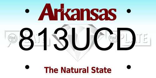813UCD Arkansas License Plate