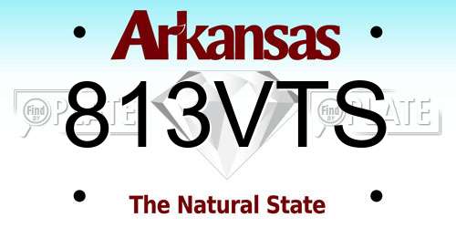 813VTS Arkansas License Plate