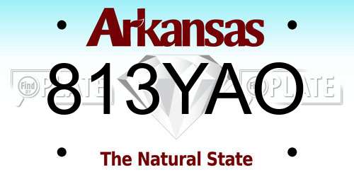813YAO Arkansas License Plate