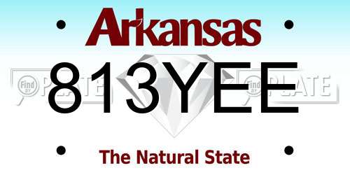813YEE Arkansas License Plate