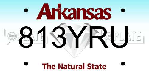813YRU Arkansas License Plate