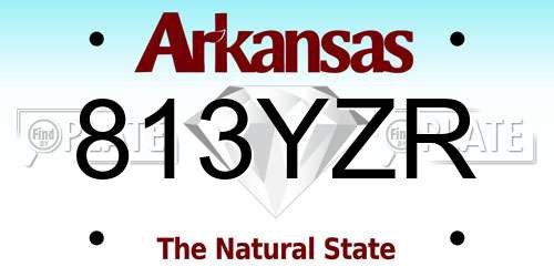 813YZR Arkansas License Plate