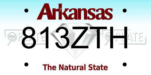 813ZTH Arkansas License Plate